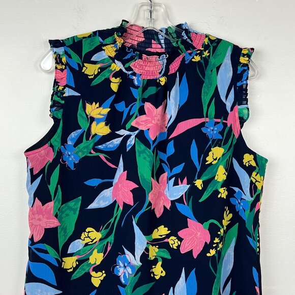J Crew Factory Women's Floral Mockneck Tank Top Size 8 - Picture 3 of 7